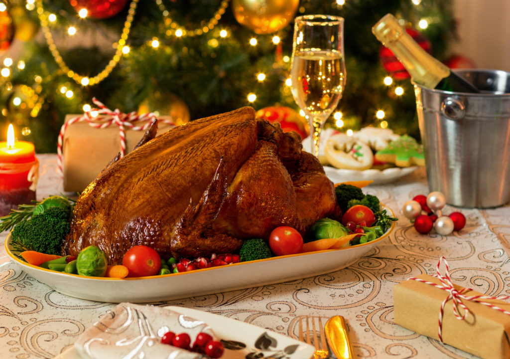 Roast turkey for Christmas dinner