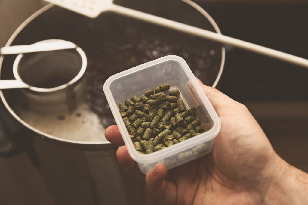 Adding hops to a home brew