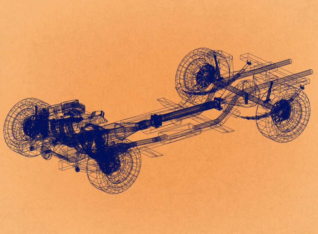 car chassis Design - Retro Architect Blueprint