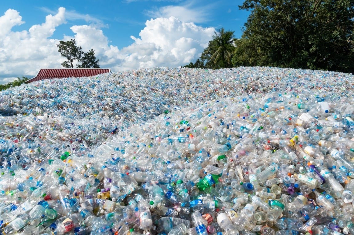 lots of recycled plastic (bottles)