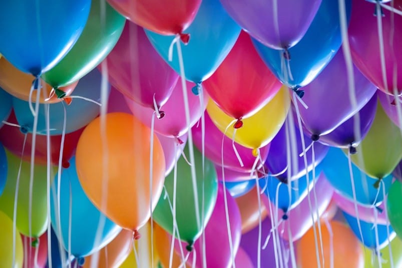 colourful balloon gathered