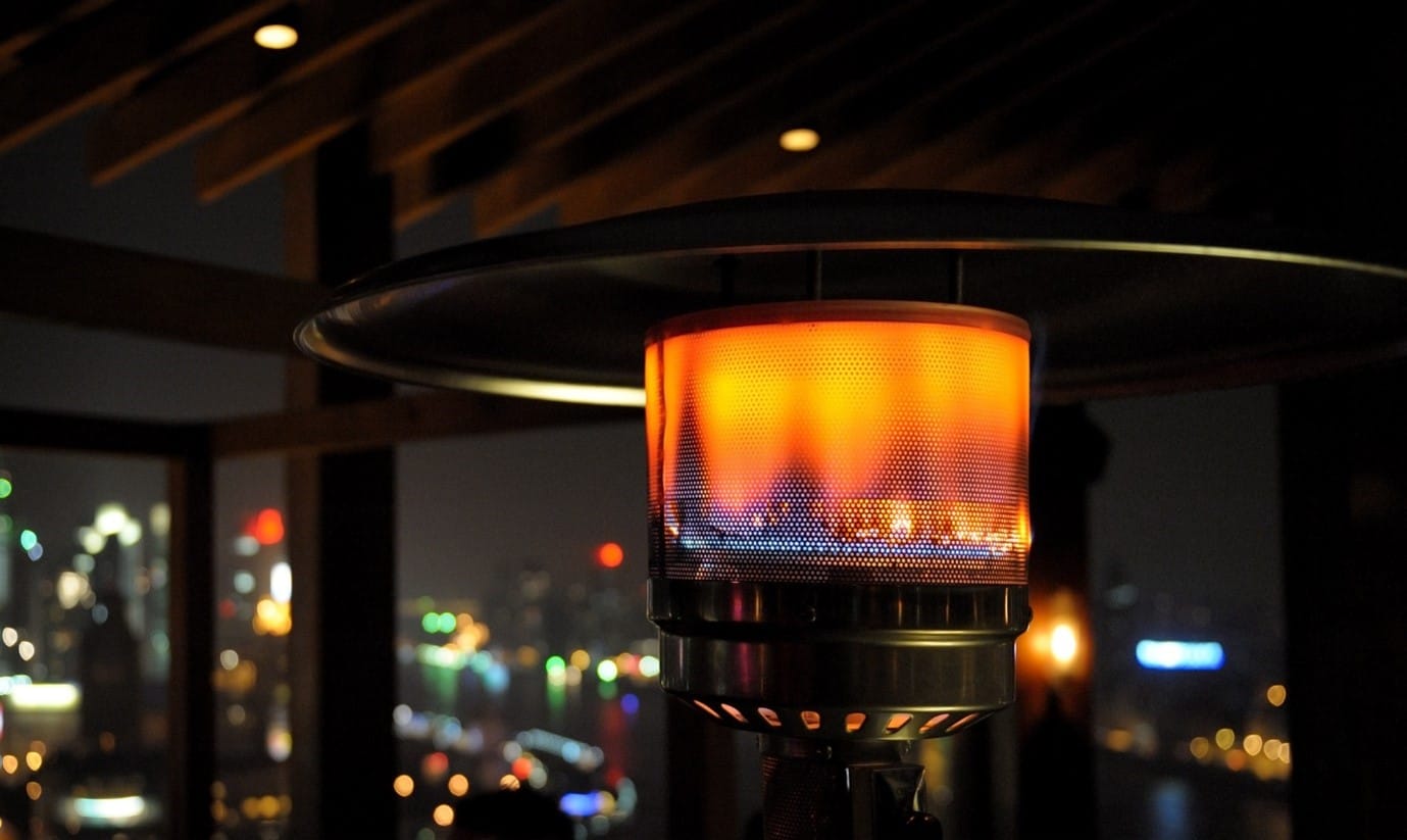 Gas Patio Heater at night