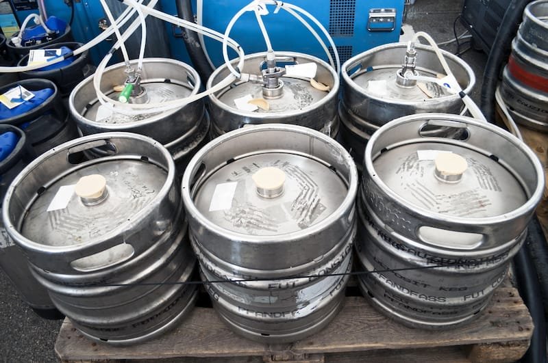 kegs in a cellar