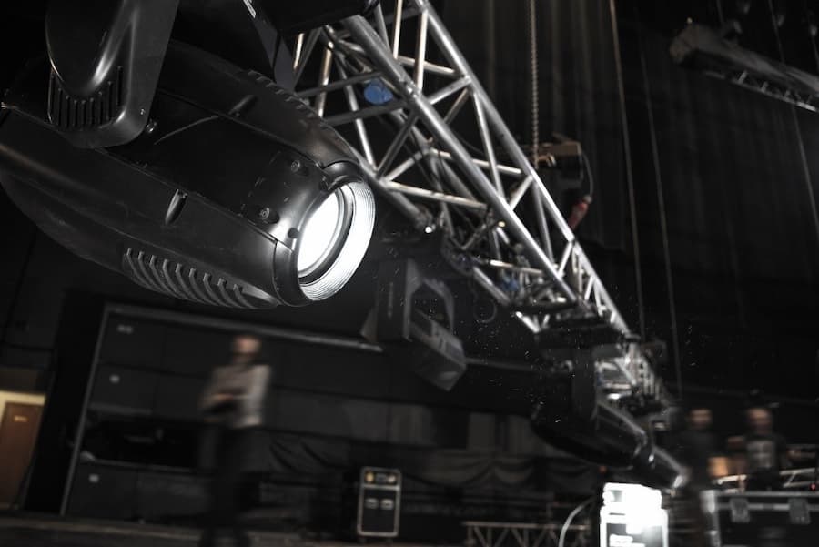 A close-up of a stage equipment