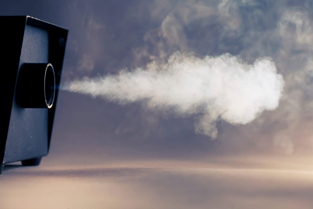 Smoke machine in action