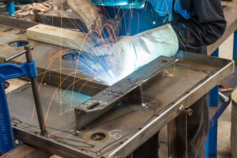 a workpiece being welded