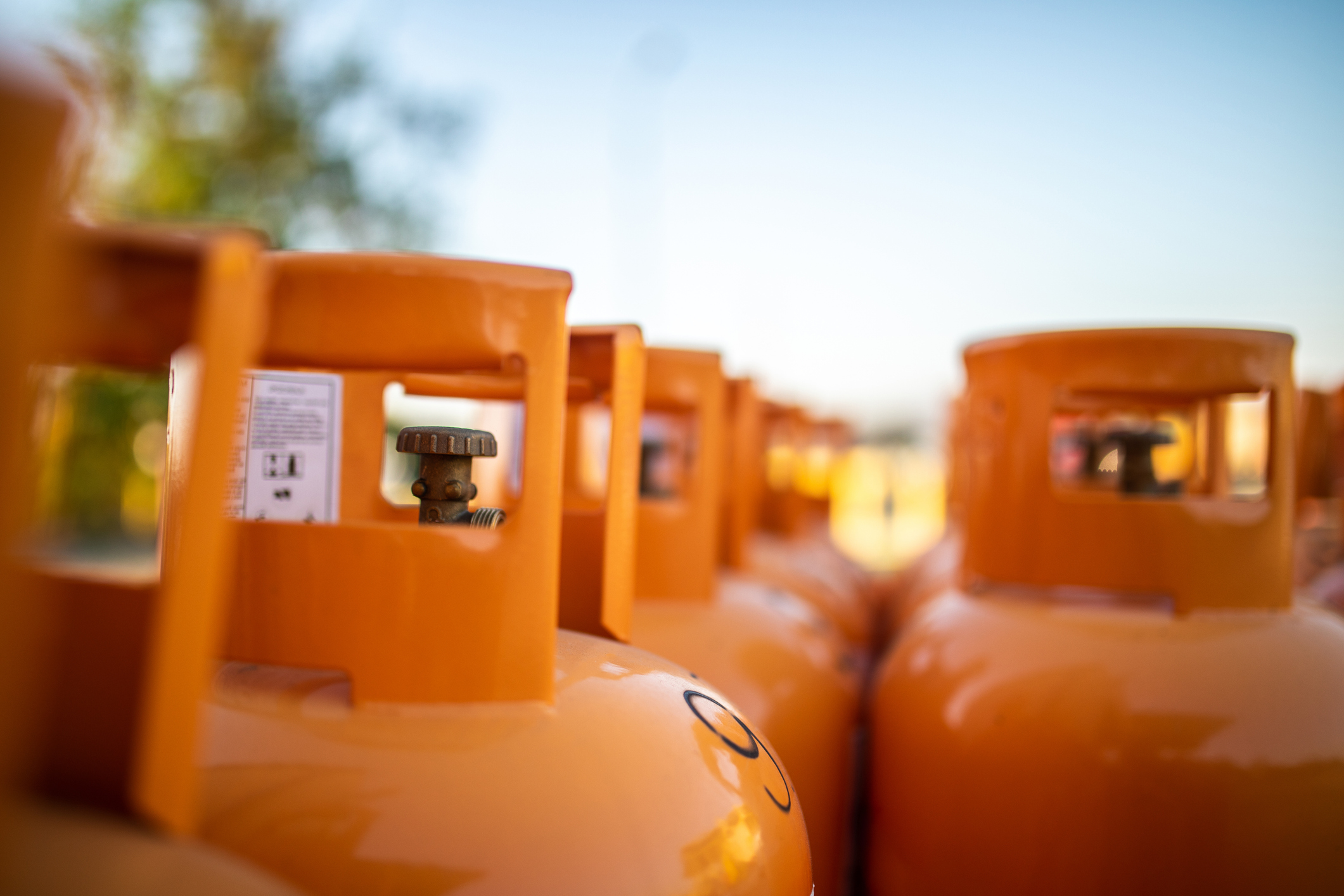 Used gas butane cylinder