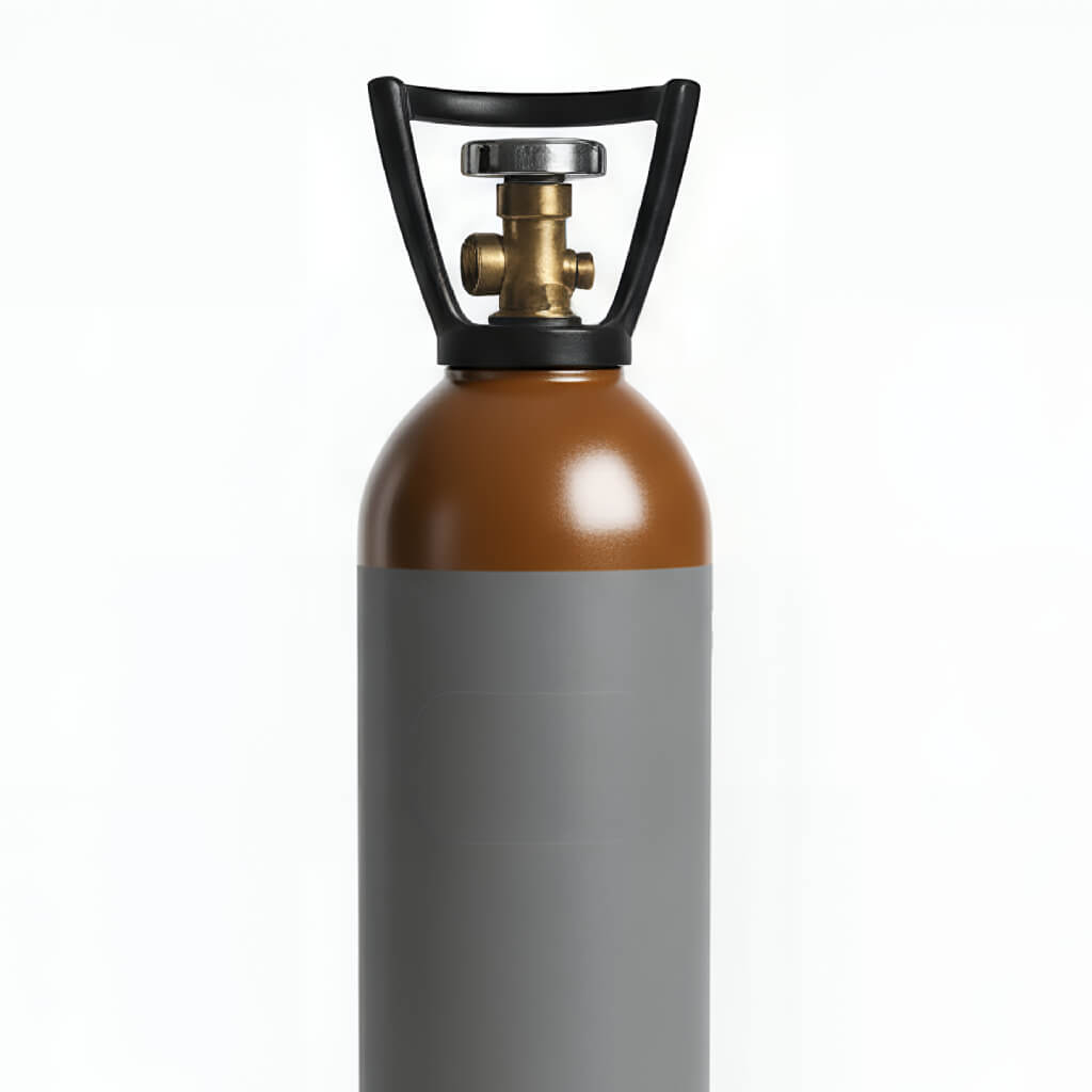 Helium cylinder for balloon inflation, durable steel design, refillable bottle